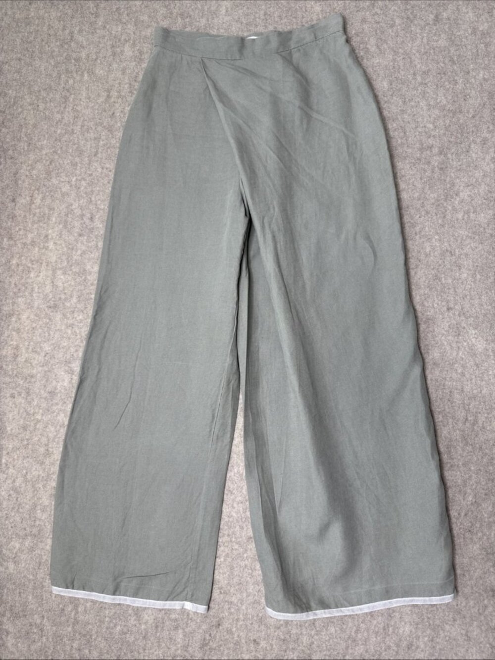 Mara Hoffman Crossover Linen Blend Wide Leg Pants Ankle Length Womens 4/6